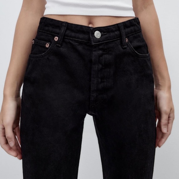 Zara Straight Leg Jeans Black - Picture 5 of 13